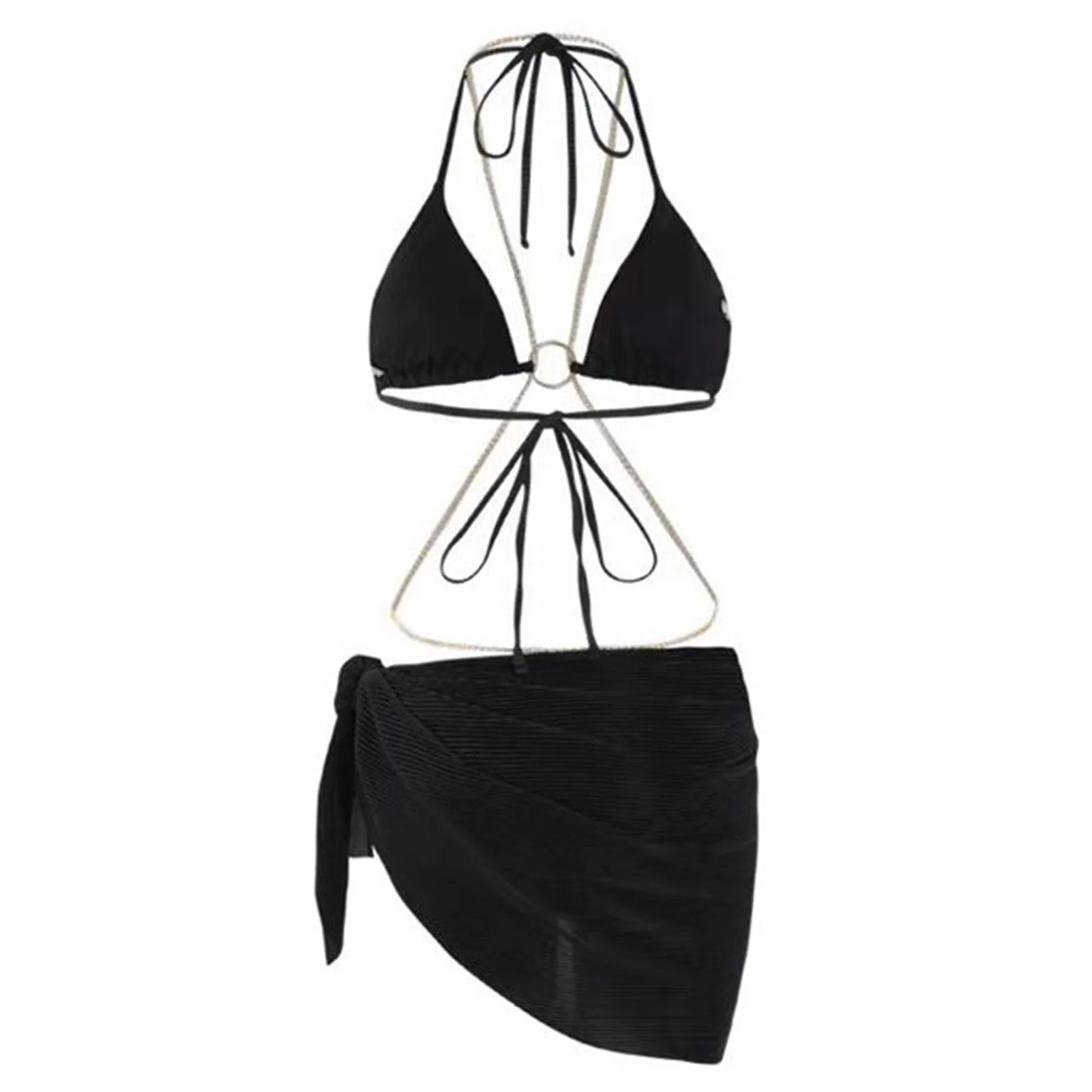 Women's Sexy Three-Piece Swimsuits Summer Beach Luxurious Elegant Outfit Suitable for Private Beach Pool Party