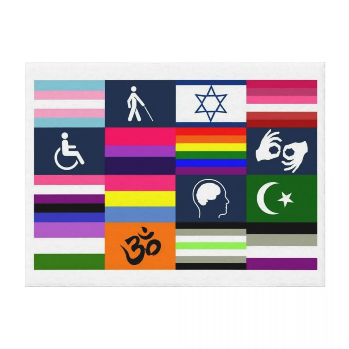 

Diversity Flags Throw Blanket manga Decorative Throw sofa bed Decorative Sofa Blankets