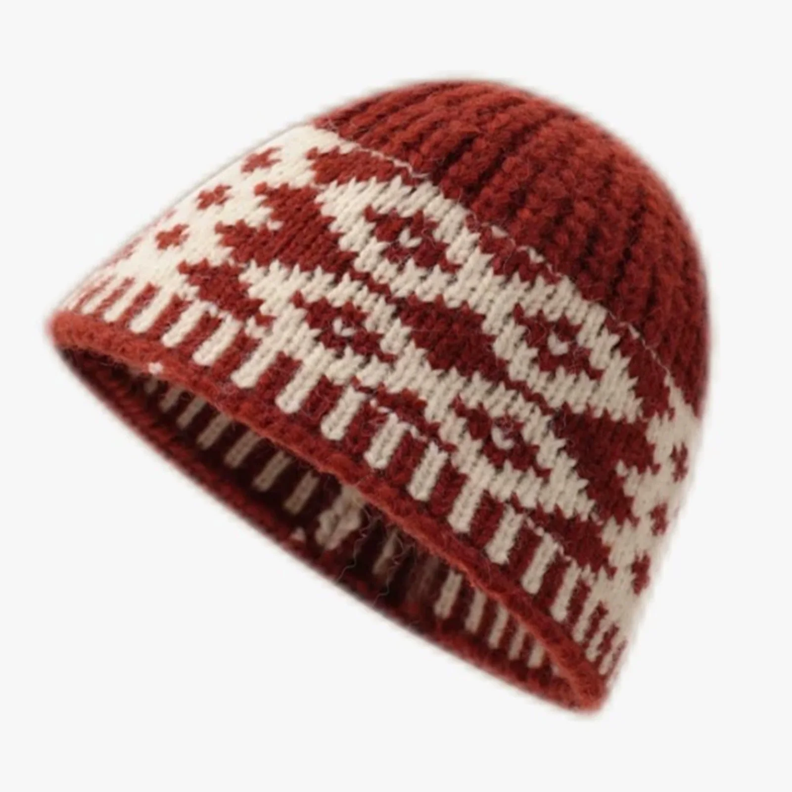 Stylish Fisherman Hat Vintage Embroidery Beanie for Winter Warmth Unisex Knit Cap Earflap Outdoor Cold Weather Gear