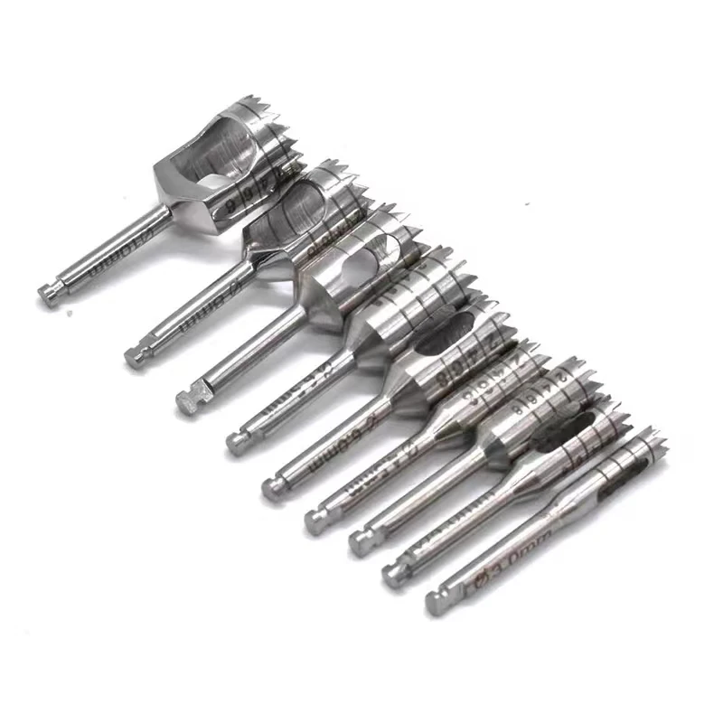 8Pcs Dental Implant Bone Trephine With Bur Disinfection Holder For Handpiece Surgical Instrument implant drill