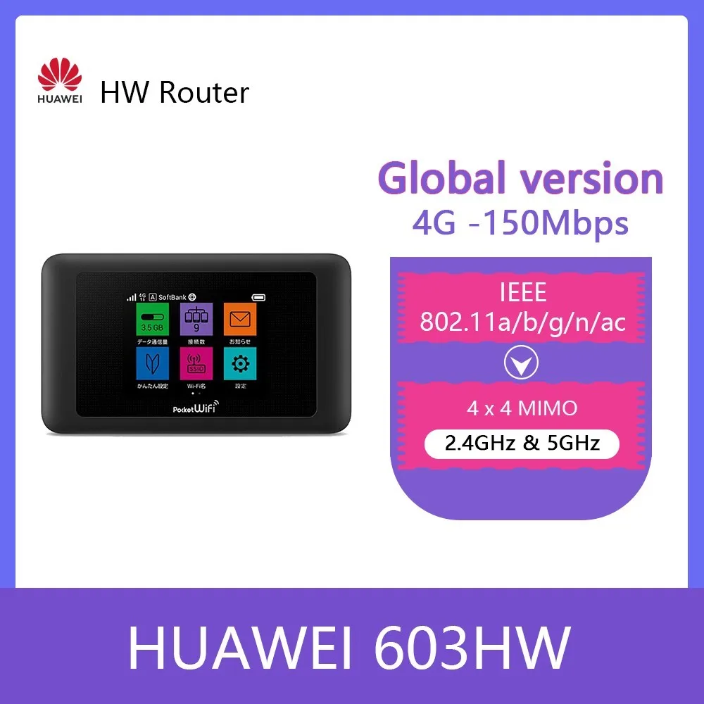 

unlocked Huawei 603HW Pocket WiFi 4g mobile mini router wifi portatil repetidor wifi 5ghz 5g wifi router with sim card slot