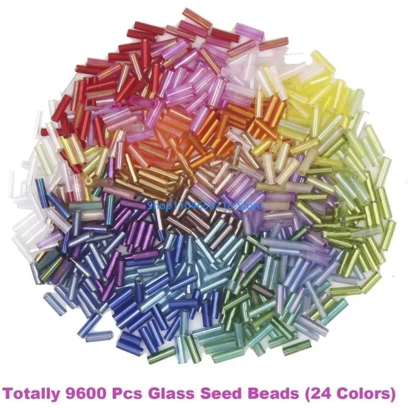 Small Craft Beads Treasure Glass Tube Beads for Handmade Jewelry Comprehensive Color Selection with Crystal String