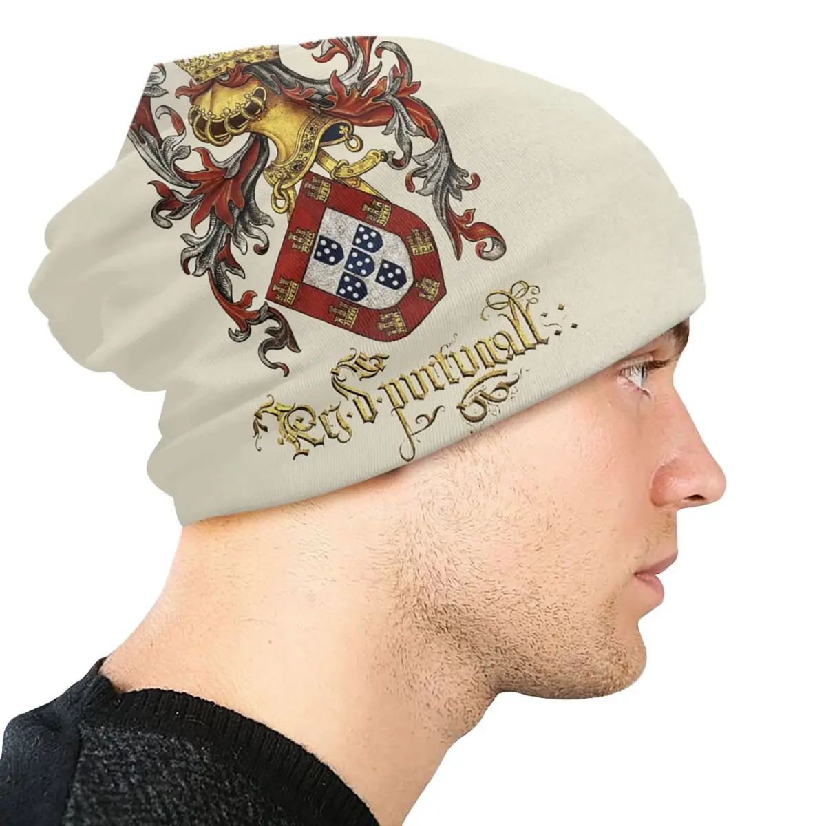 Arms Of King Of Portugal Beanie Cap Bonnet Homme Knit Hats Hip Hop Outdoor Ski Livro do Armeiro-Mor Skullies Beanies Hats