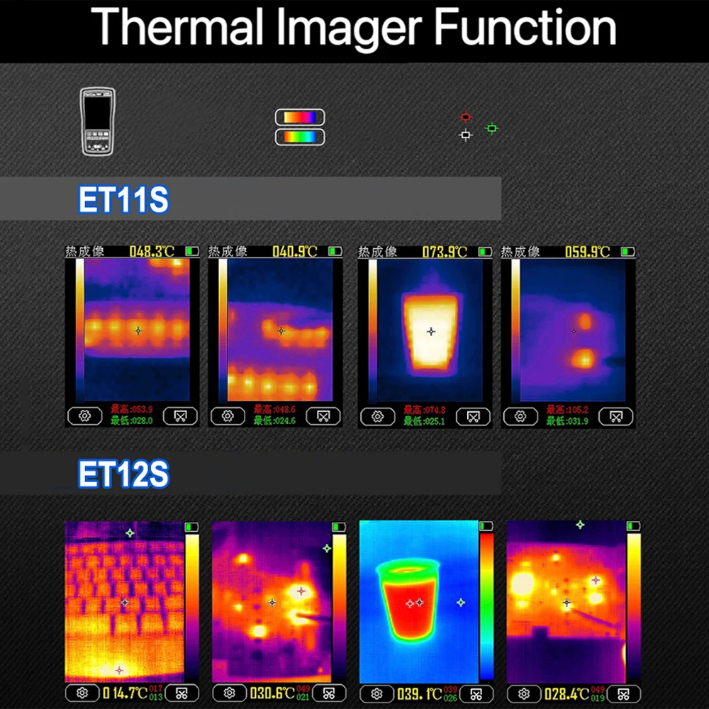 ET12S ET11S 2 w1 cyfrowy multimetr kamera termowizyjna 90*120 termowizyjny piksel Multimetro z pomiarem napięcie prądu