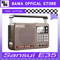 Sansui E35 Full Band Radio Hifi Wireless Digital Retro Radio Portable Mp3/Tf/U-Disk Music Custom Led Flashlight Player Speakers