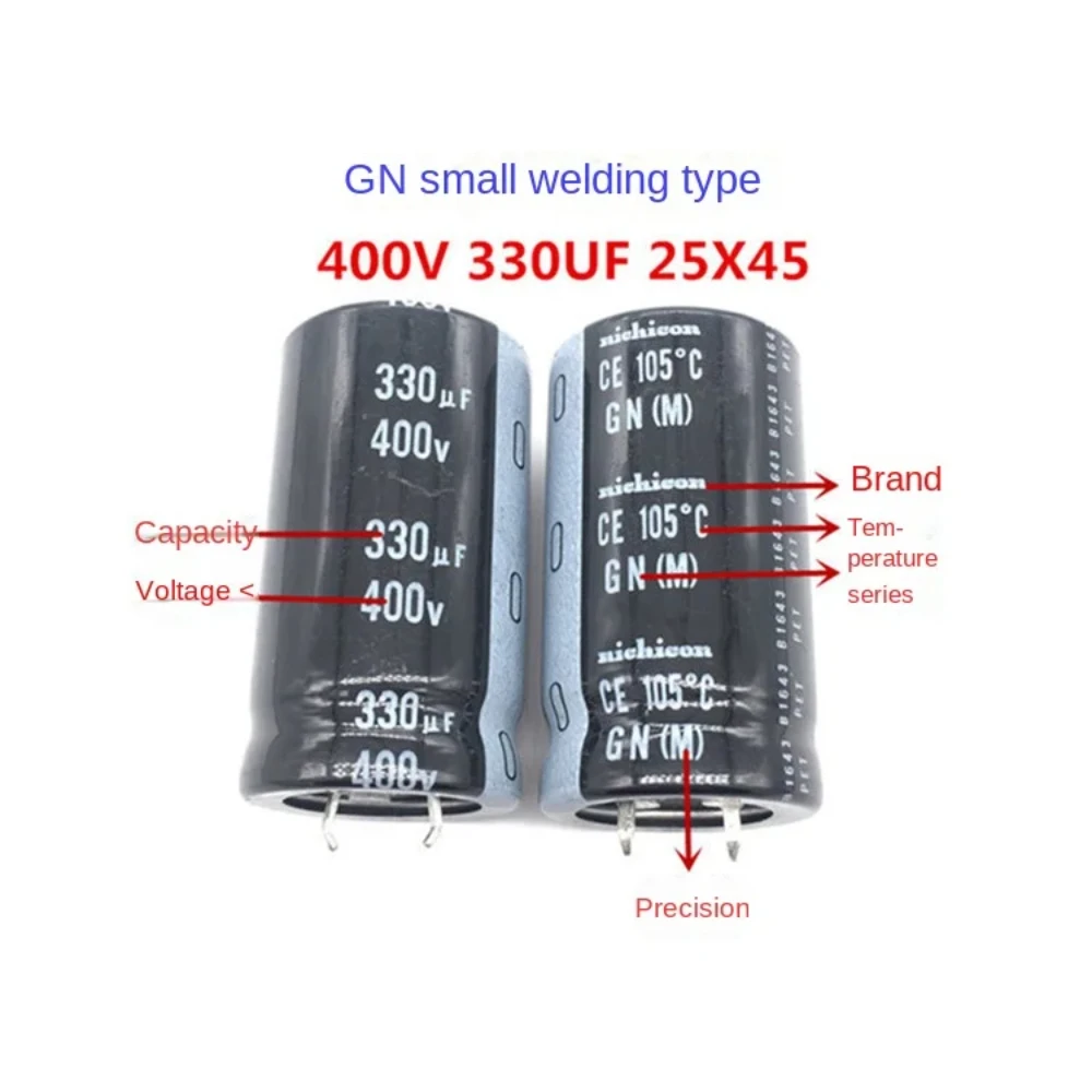 1PCS-20PCS 400V330UF 25X45 nichicon nichicon electrolytic capacitor 330UF 400V 25*45 105 degrees.