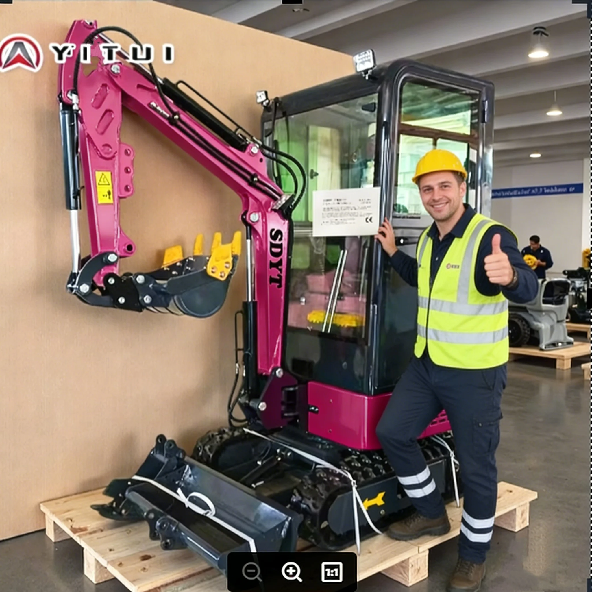 Customized 1.2t Mini Excavator For Drainage Ditch Digging Features An Integrated Design Robus With Bucket And Attachments