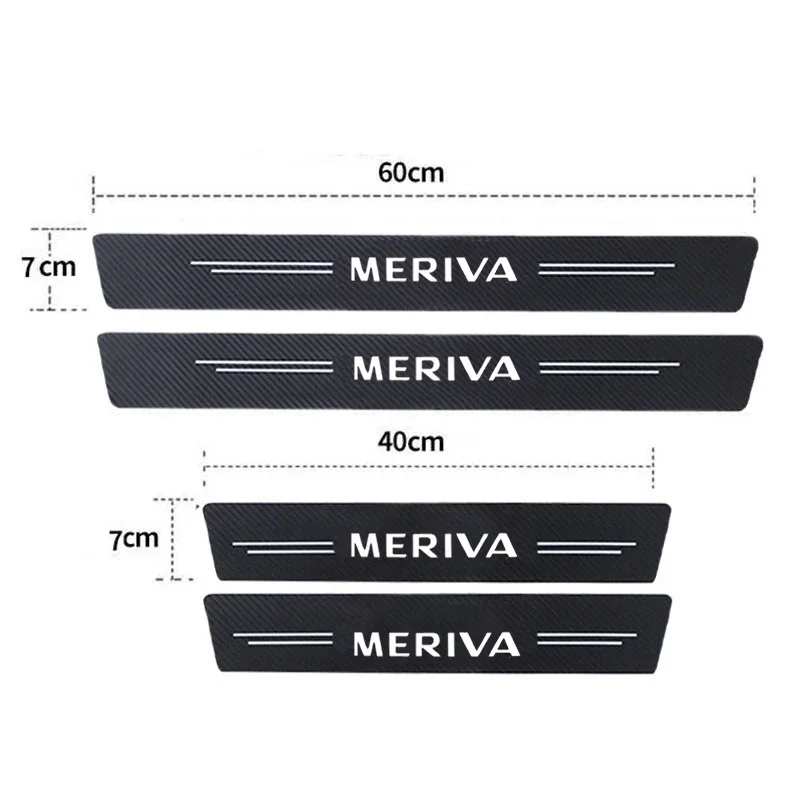 Luminous Car Door Sill Scuff Plate Carbon Fiber Stickers for Meriva Emblem Pedal Guards Protect Film Threshold Decals For Opel