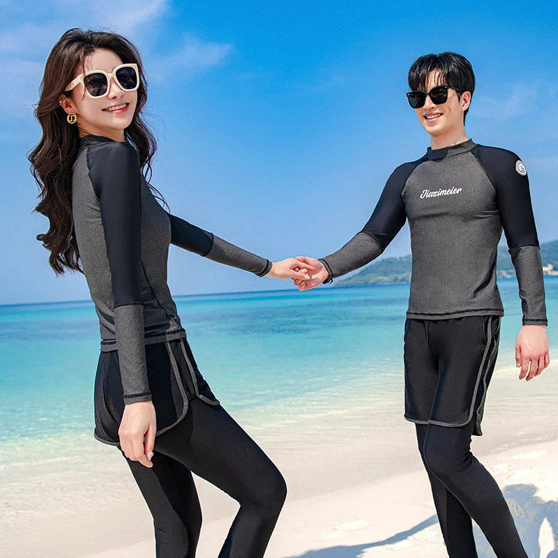 Wisuwore Couple Diving Suit Split Long Sleeve Pants Swimming Suit Sun Protection Quick Drying Jellyfish for Men Women Floating