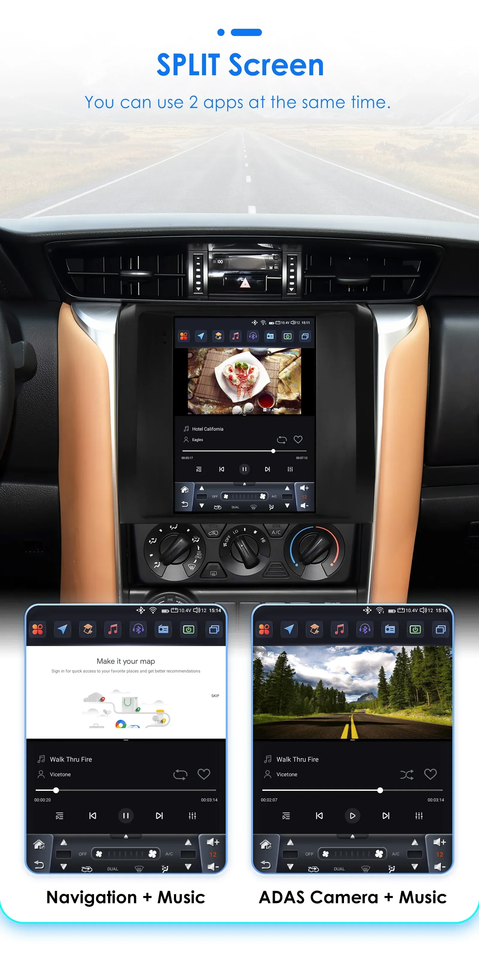 9.7 4G Wireless Carplay Android Auto Car Radio Multimedia for Toyota Fortuner / HILUX Revo 2015 - 2022 Video Player