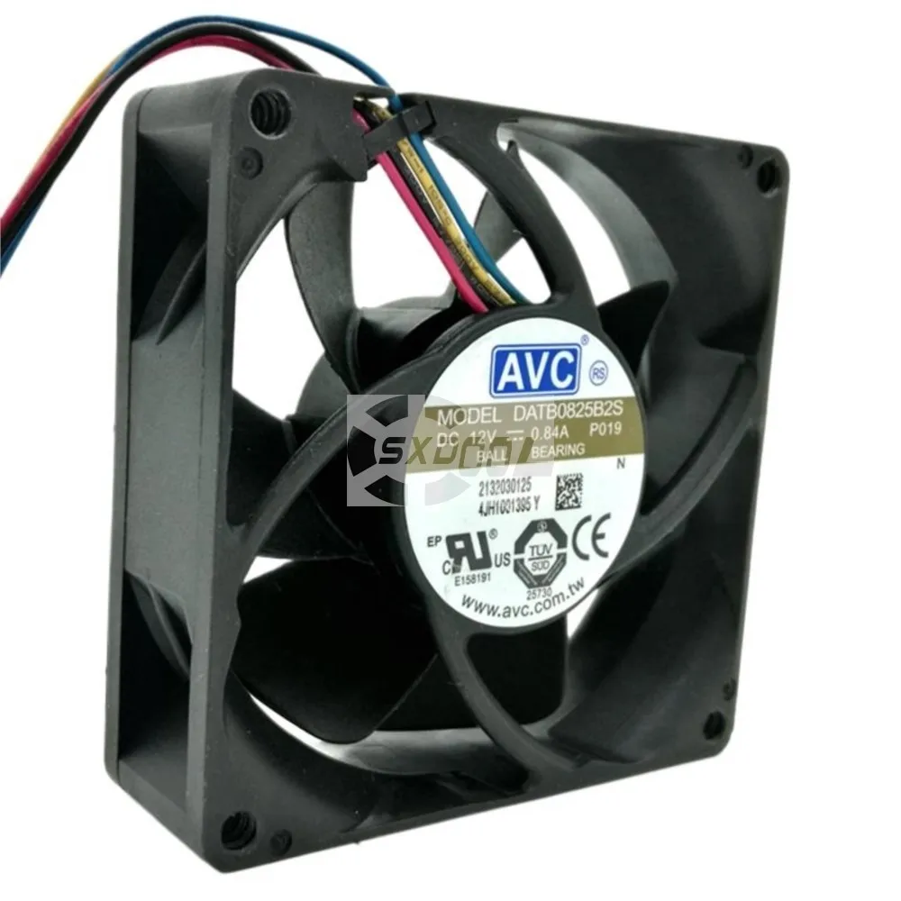 80mm High Speed Fan for AVC DATB0825B2S 12V 0.84A PWM Cooling Fan, 6000RPM, Precision Double Ball Bearings, 4-Wire