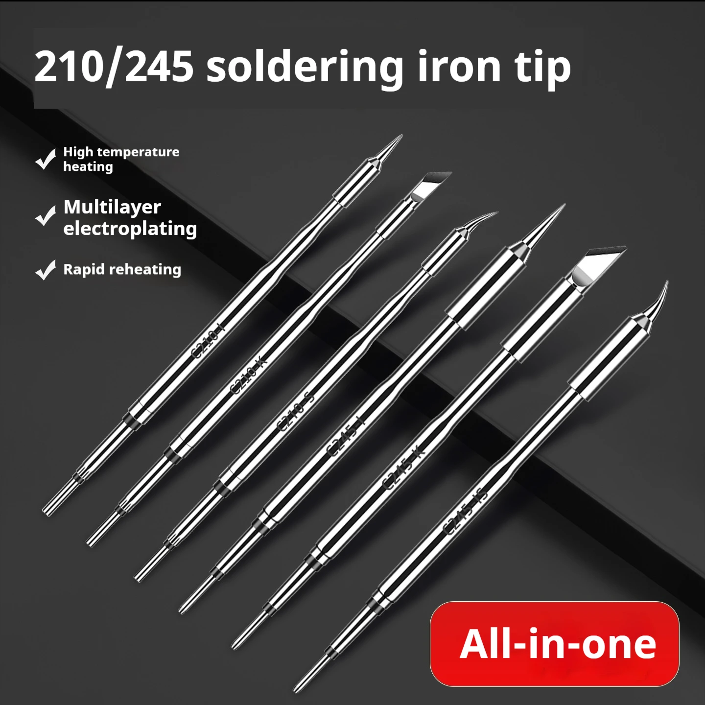 T210 integrated plug-in soldering iron, constant temperature soldering station, heating core, soldering iron tip, pure copper