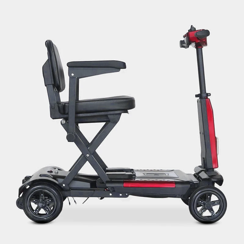 Newly designed lightweight automatic folding remote control folding four-wheeled scooter for the elderly and disabled