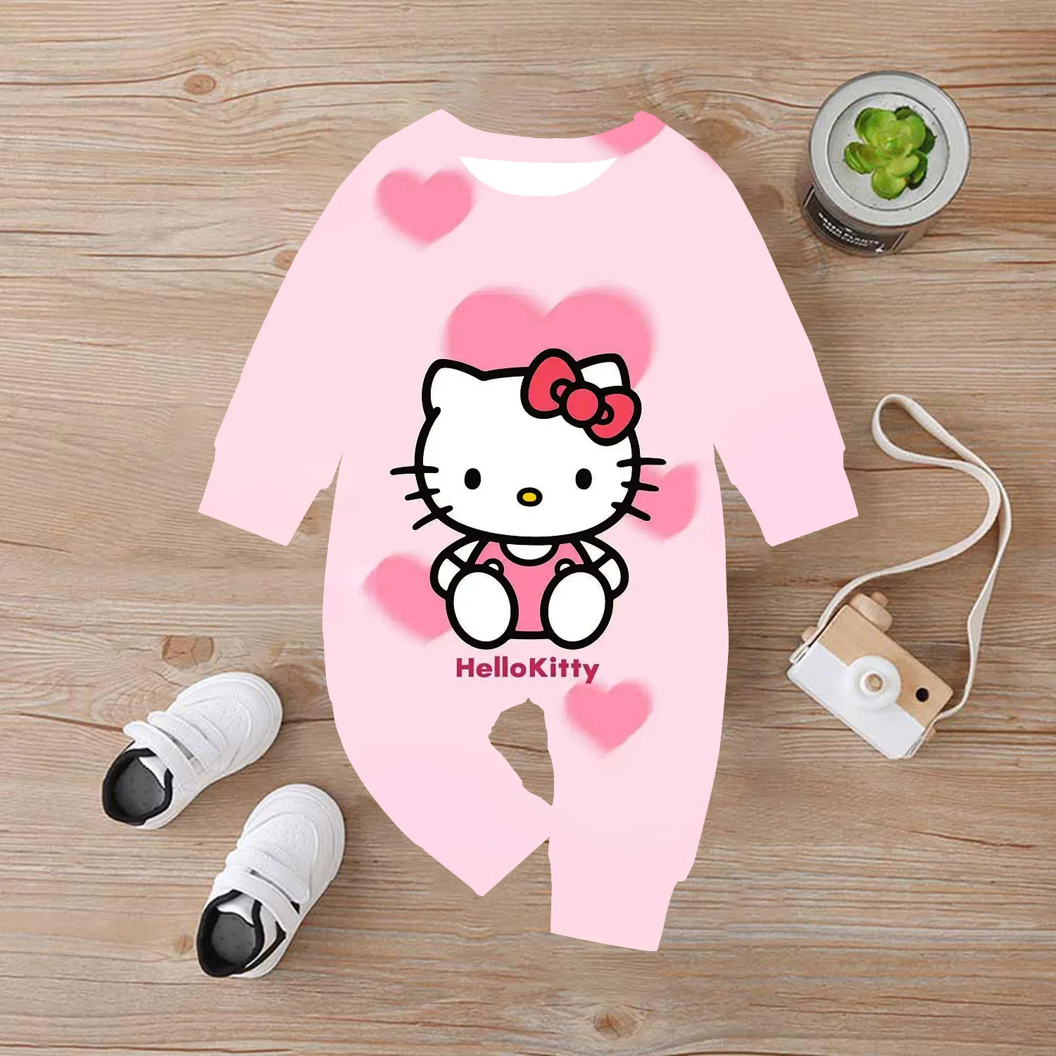 Kawaii HELLO KITTY мультфильм аниме детский комбинезон для детей 0-4 лет для мальчиков и девочек, детский повседневный комбинезон для новорожденных