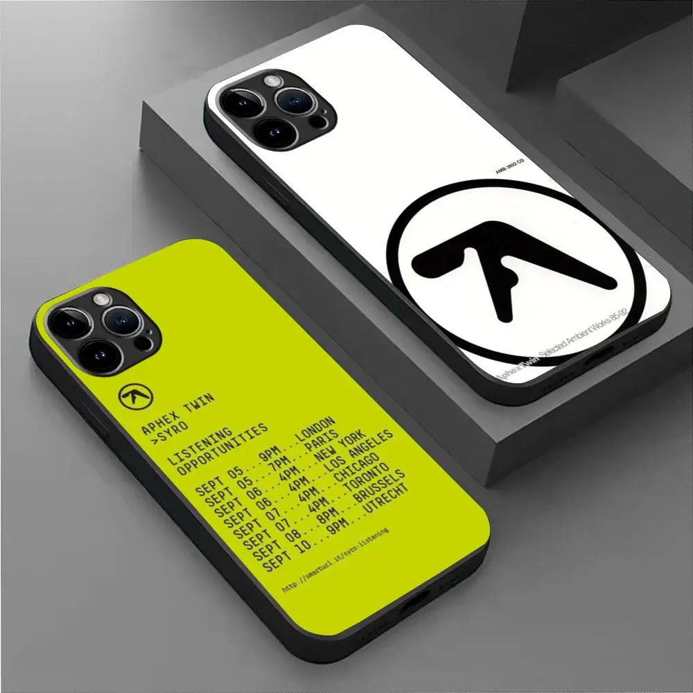 Aphex Twin Symbol Logo  Phone Case For iPhone 15 14 13 12 11 X XR XS XSMAX 8 7 Plus Mini Pro Max Soft Black Phone Cover