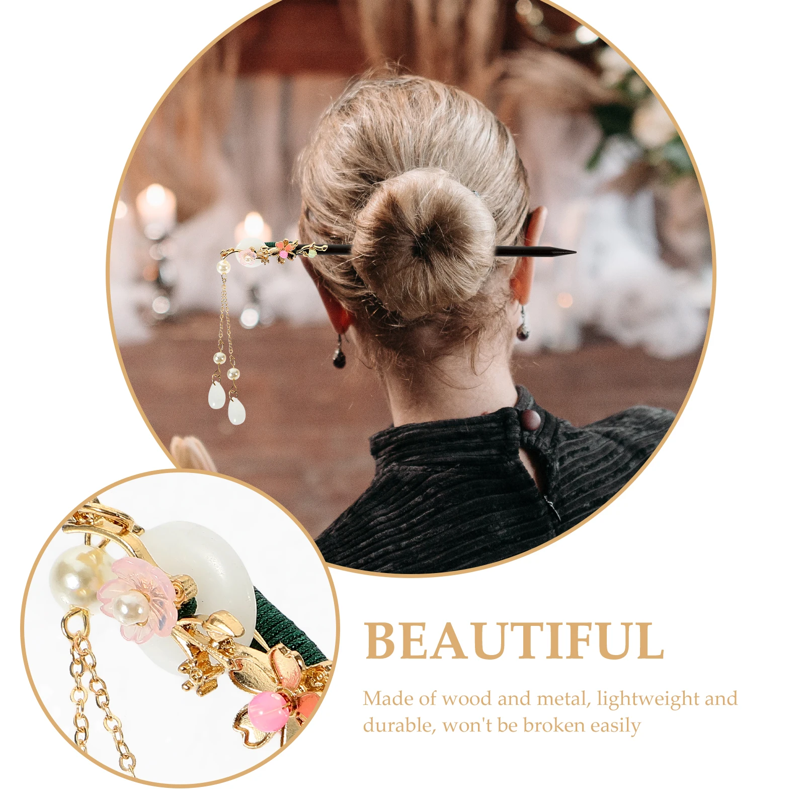 

Wooden Hairpin Girls Accessories Chinese Chopstick Hairsticks for Women Long Hairpins Jade Miss