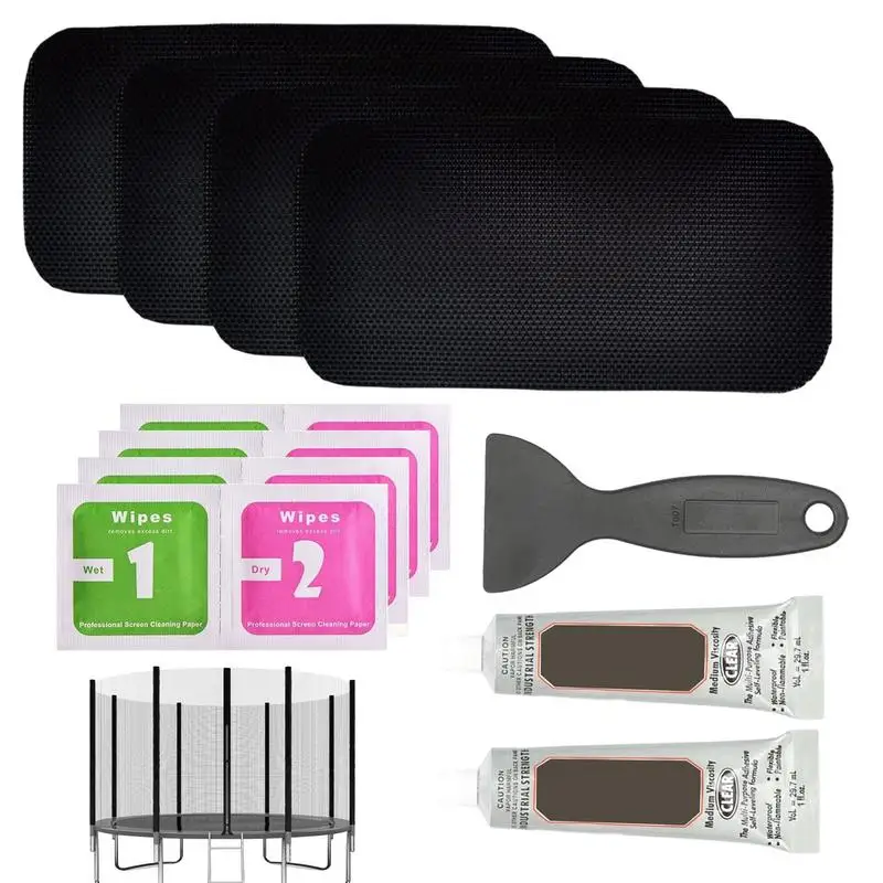 20X10CM Trampoline Patch Repair Kit Glue On Patches Repair Trampoline Mat Tear Or Hole Complete Set Including Patch