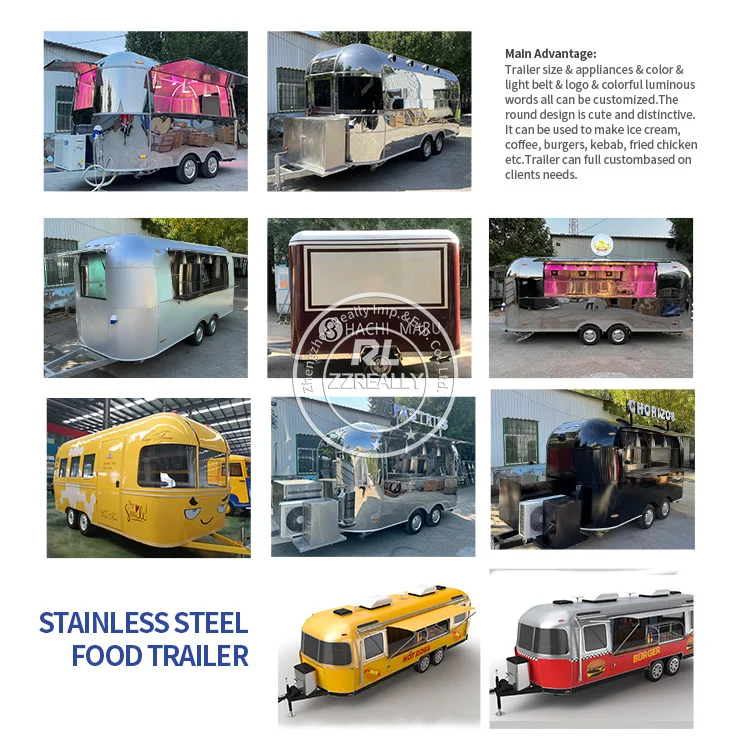 Food Vending Van Catering Fully Equipped Concession Street Mobile Food Truck Cart Fast Food Trailer for Sale USA