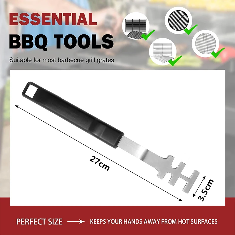 Anti-Scald Grill Grate Lifter Cast Iron Grid Lever Lock Lifting Gripper Handle Clip Grill Mesh Pumping Hand for Barbecue Grill