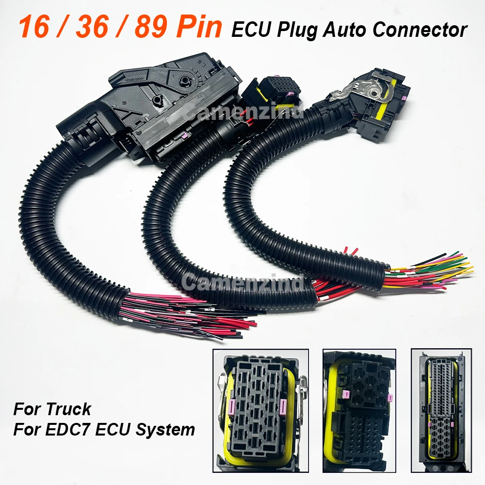 16/36/89 Pin EDC7 Common Rail Connector PC Board ECU Socket Automotive Injector Module Plug + Wire Harness High Quality
