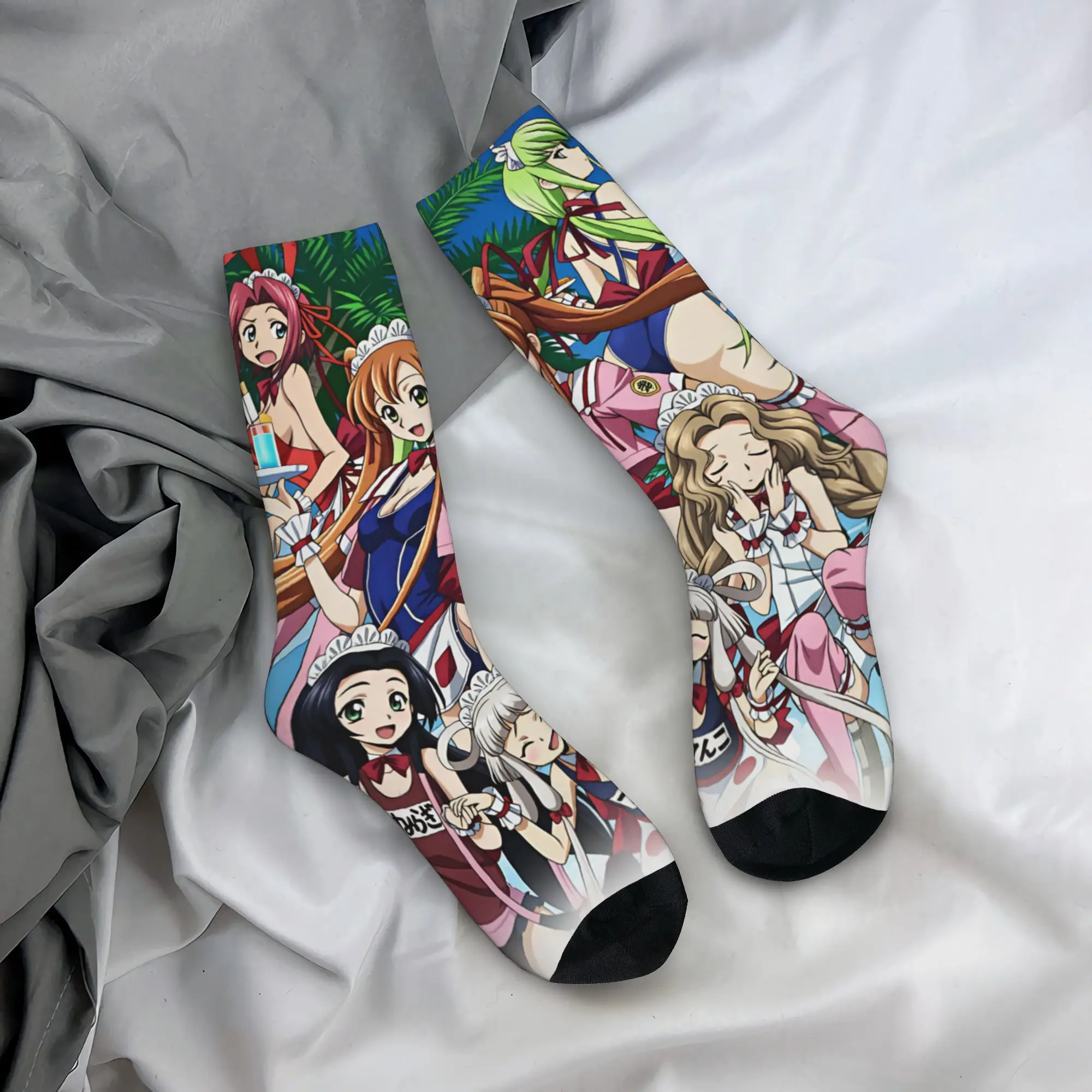 Fashion Code Geass Lelouch of the Rebellion Socks Women Men Warm 3D Printing Anime Football Sports Socks