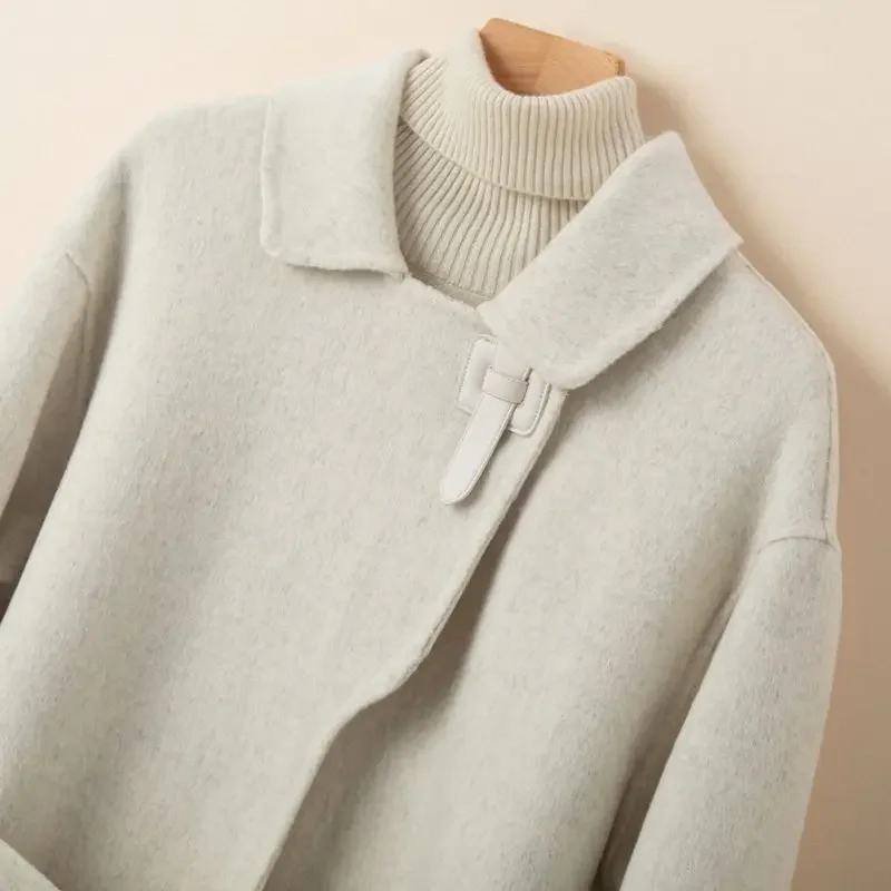 2025 Nieuwe Winterjas Wol Double Breasted Kasjmier Vintage Elegante Jas Vrouwen Mode Bovenkleding Zwart X-Lange Jassen Vrouwelijke