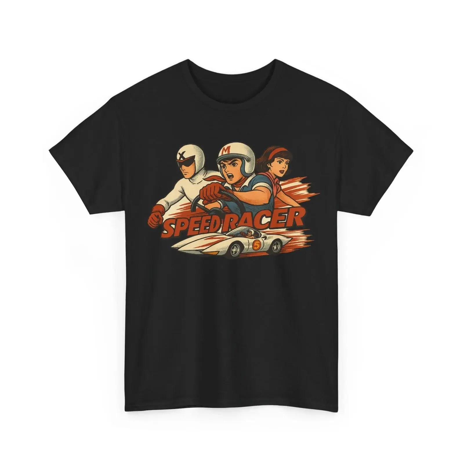 Retro Anime Speed Racer T Shirt Vintage Motorsport Racing Apparel for Fans Lovers vintage Washed Stylish Stretched fashion
