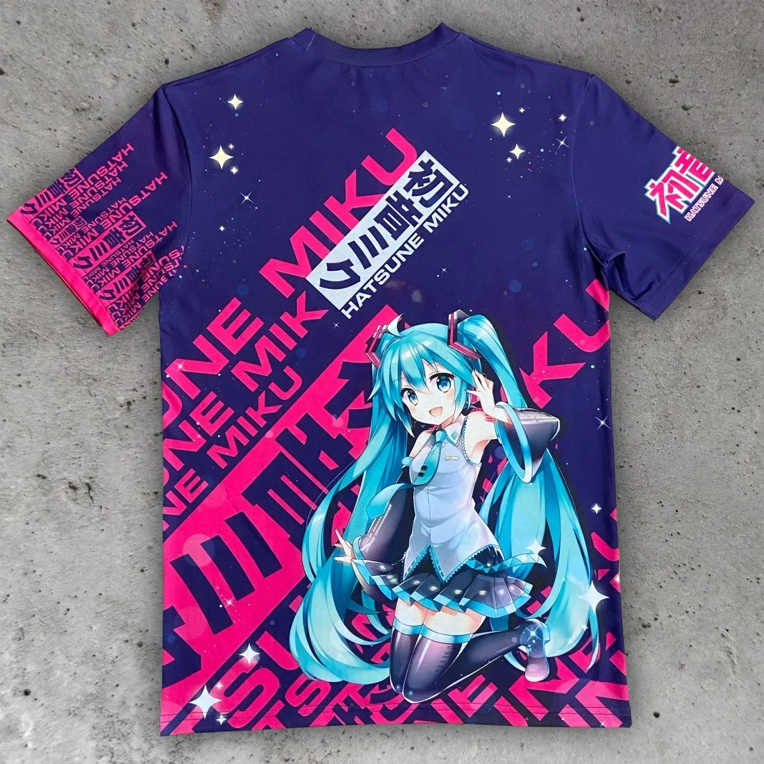 2026/2027 New Y2K Hatsune Miku's Popular Cartoon T-shirt Children's Men and Women's Breathable Sports Parent-child Clothes Y2K