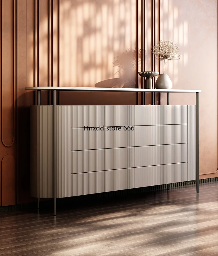 Italian minimalist rock slab eight-bucket cabinet