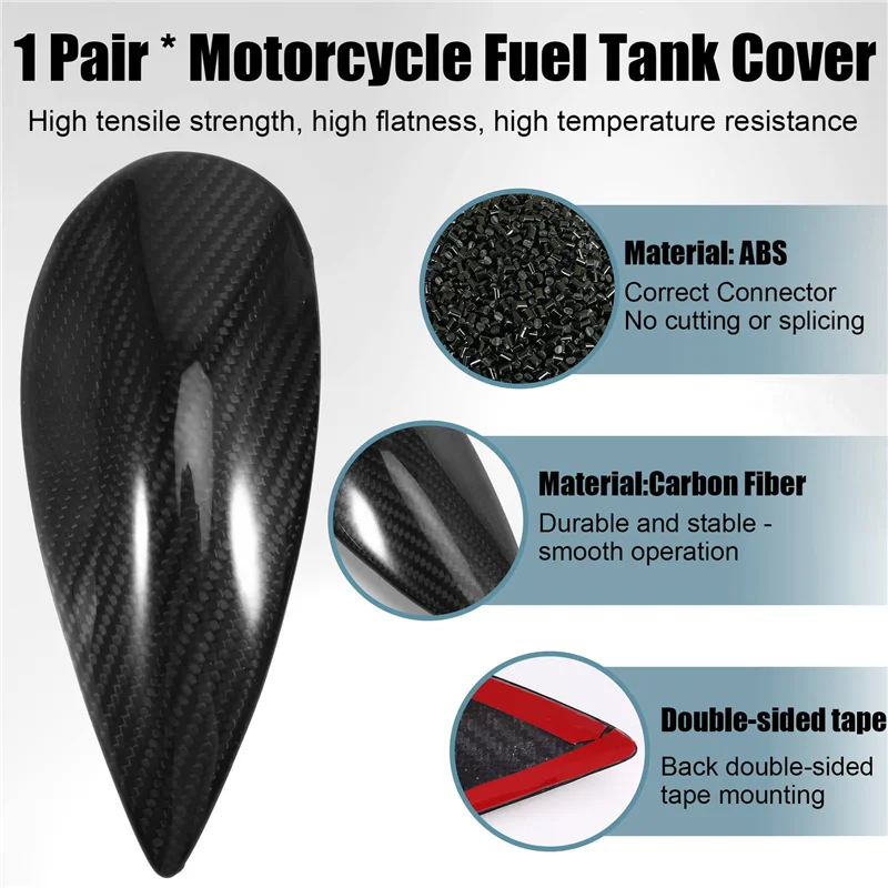 

AB16-Carbon Fiber Motorcycle Fuel Tank Protector Shell Decoration Protector Covers For KAWASAKI Ninja650 Z650 2017-2023