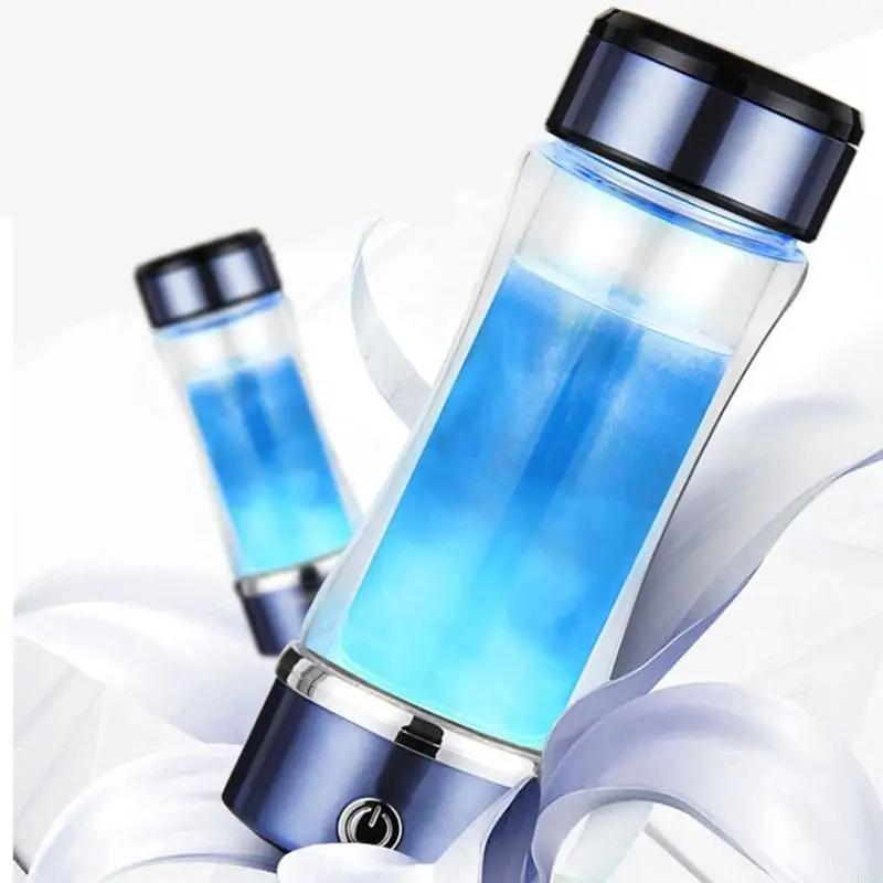 F92F USB تقنية التحليل الكهربائي القابل لإعادة الشحن زجاجة المياه 350 مل كوب شرب الكأس هيدروجينات أيونات المولد مؤين