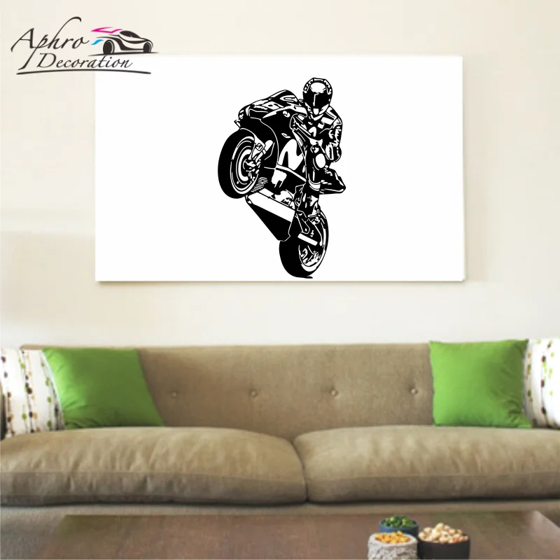 Motorcycle Wall Decal Motorcycle Racing driver Highway Moto bike Wall Sticker Home Room Decoration Design Vinyl Decals