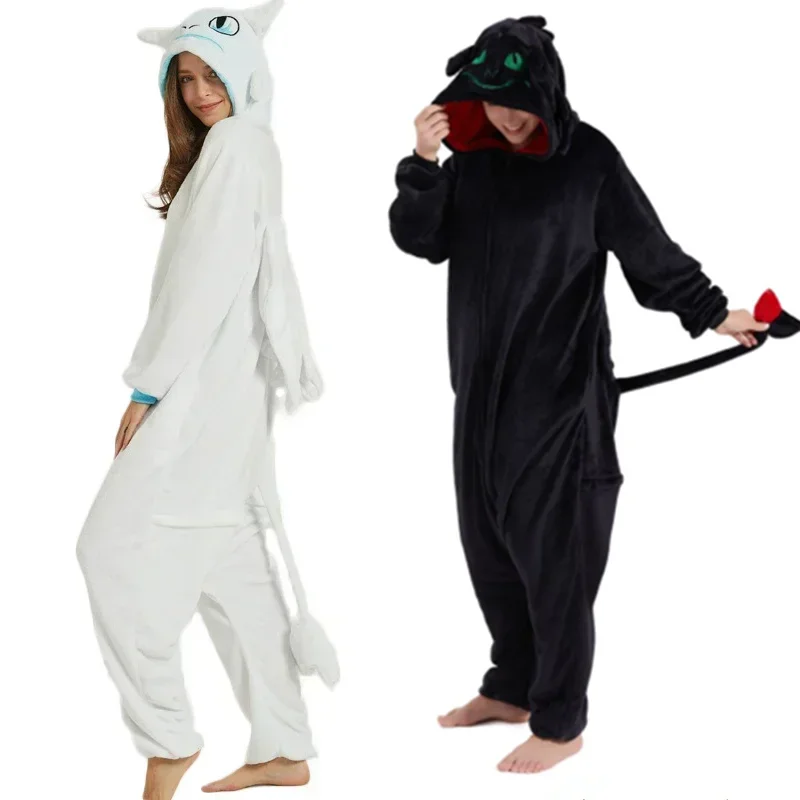 Anime Filme Schluckauf Erwachsene Zahnlos Onesie Pyjamas Kigurumi Pyjamas Overall Cosplay Cartoon Halloween Familie Party Kostüme