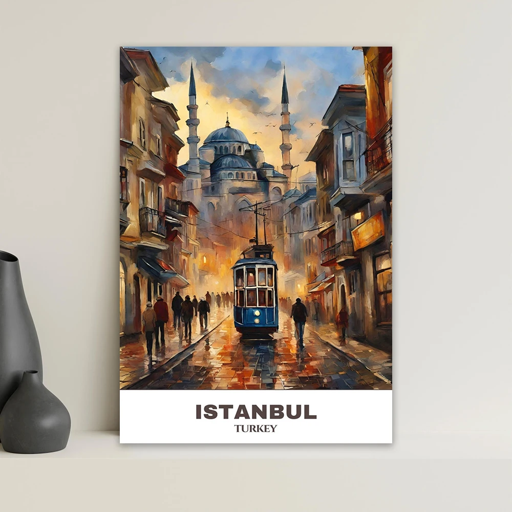 Istanbul Reise-Poster Türkei Reise-Stadtbild Leinwanddruck Granada Reise-Stadtdrucke Poster Sevilla Spanien Reise-Poster Stadt