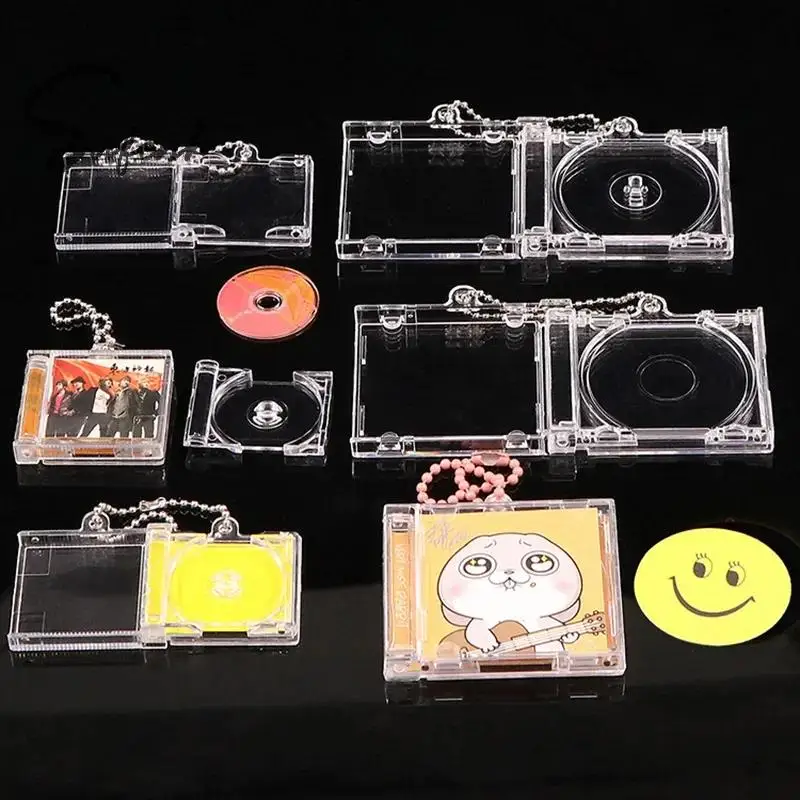 5pcs Peripheral Commemorative Album Blank Mini CD Case Pendant For DIY Keychains Backpack Hanging Decoration