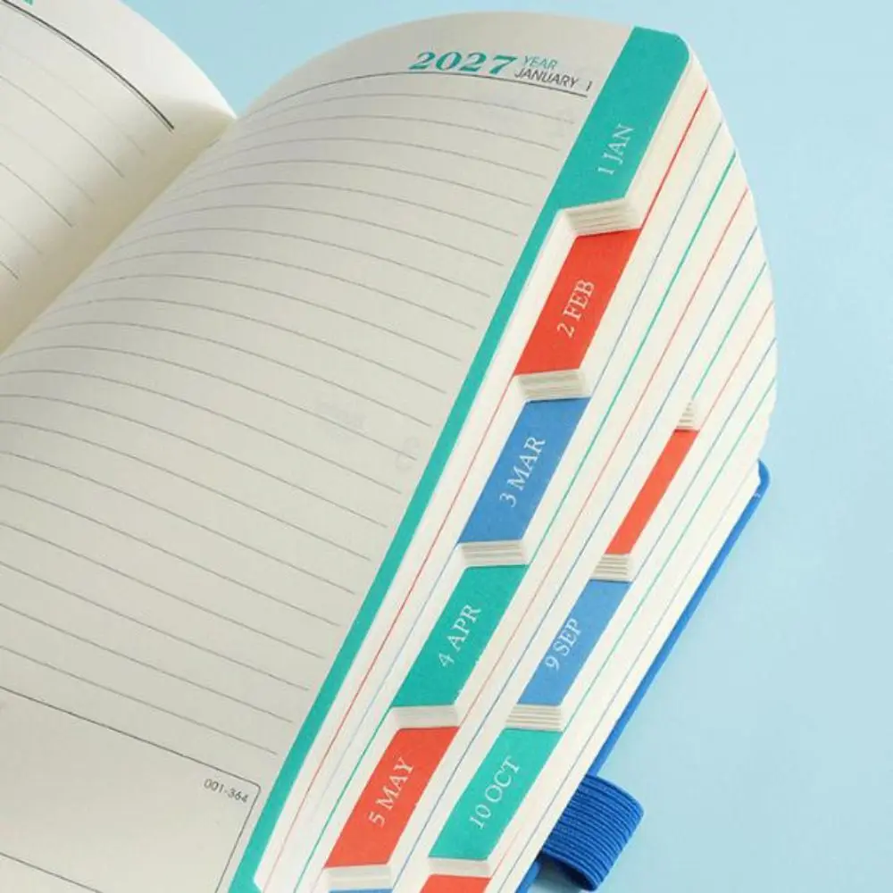 English 2027 Schedule Planner Notepad 12 Months Wear-resistant To-do List Notebook Efficiency Leather Cover Diary Writing Pads - view 6