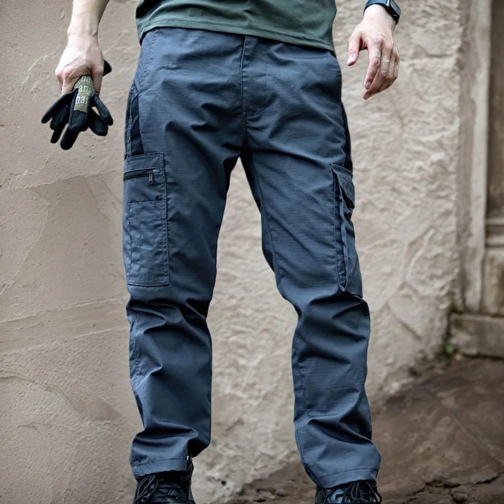 Summer Quick Dry Pants Men Tactical Cargo Trousers Outdoor Work Waterproof Cargo Trousers Multi-pocket Wear-Resistant Train Pant