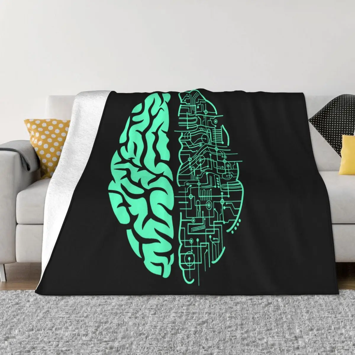 Elektrischer Gehirn Herren Computer Nerd Wissenschaft Leiterplatte Game Comical Throw Blanket