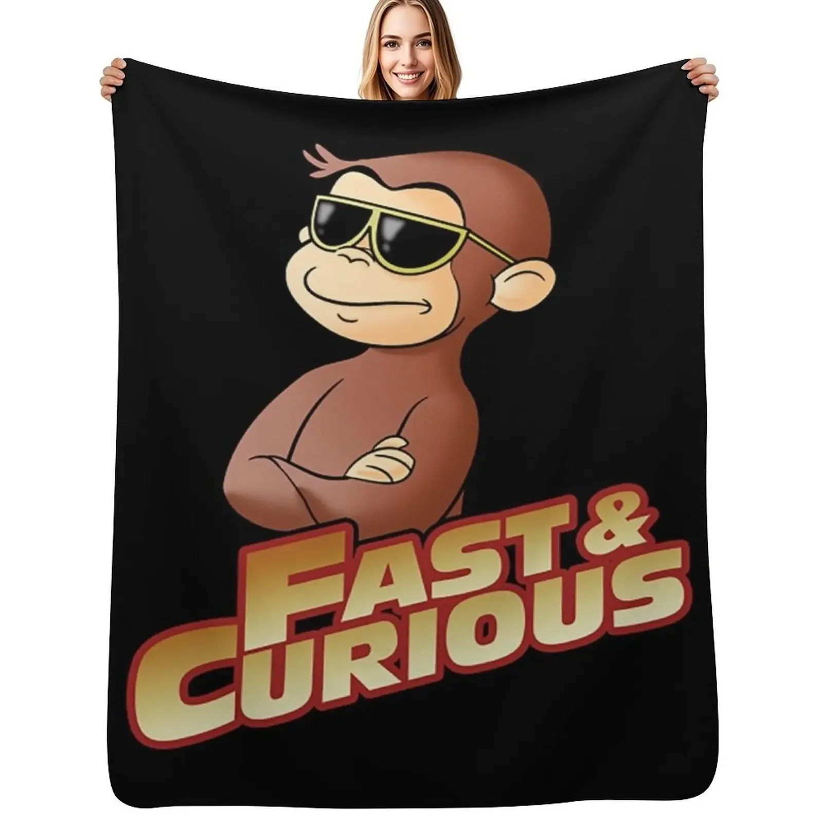 

Curious George T-ShirtFAST AND CURIOUS V2 Throw Blanket for winter decorative Vintage Plaid on the sofa Blanket