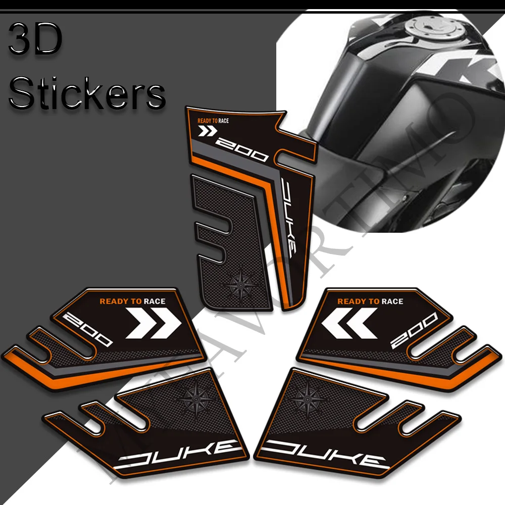 2011 - 2018 2019 2020 2021 2022 Motorcycle Protection Gas Fuel Oil Kit Knee 3D Stickers Decals Tank Pad Side Grips For DUKE 200