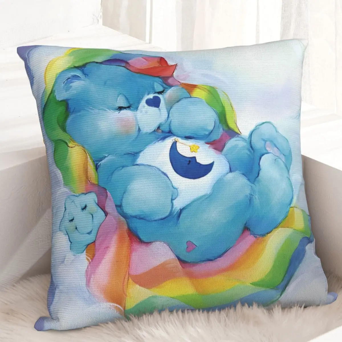 Cute Cartoon Care Bears Pillow Case Cushion Cover Polyester Graphic Pillow Cover Morden Pillowcases For Wedding Party Home Decor