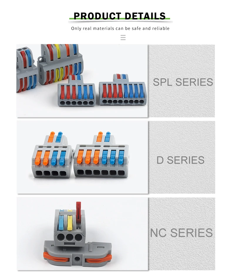 5PCS Schnelle Draht Stecker Push-in Elektrische Terminal Block Universal Spleißen Verdrahtung Kabel Anschlüsse Für Kabel Verbindung SPL ﻿ – Detail 7