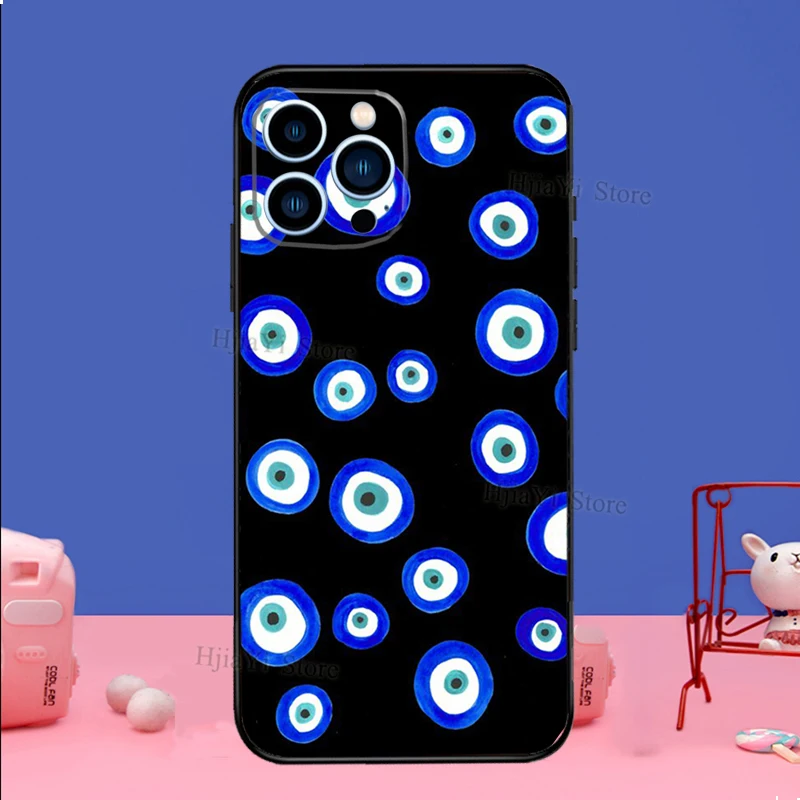 Evil Eyes Phone Case For iPhone 16 15 11 12 13 14 Pro Max Mini X XS XR Plus SE2 Funda Coque Capa Cover