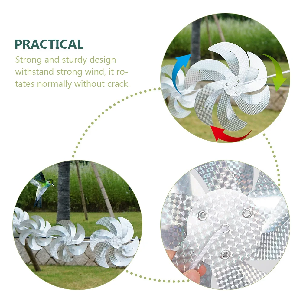 

Reflective Rotating Pinwheel Bird Deterrent Windmill For Outdoor Use Strong Wind Resistant Lightweight Corrosion Proof