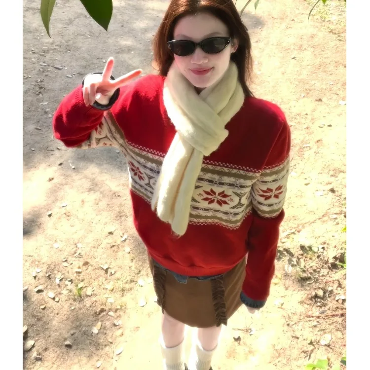 

Retro Japanese Sle Thiened Hooded Women's Knitted Sweater Coat Soft Cozy Autumn Winter New Arrival Faion Polyester Fiber