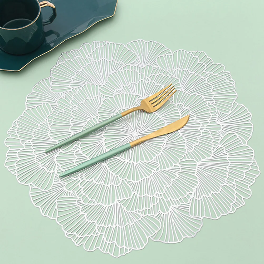 

12pcs PVC Table Photo Background Christmas Placemats Mat Dining Table Mats washable dining mats coaster gold placements