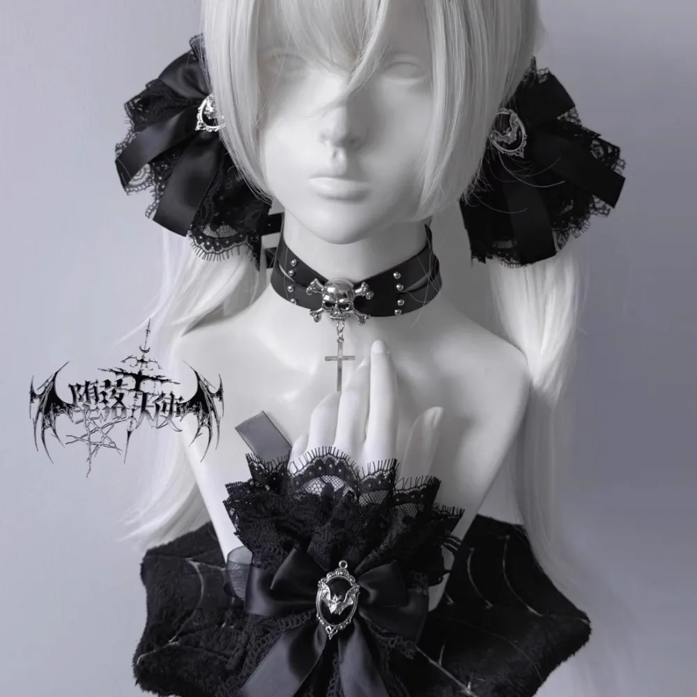 Accesorios adecuados para niñas, brotes originales para el suelo, producción en masa, lazos de encaje, faldas con diamantes de imitación Diablo, horquillas, accesorios para el cabello