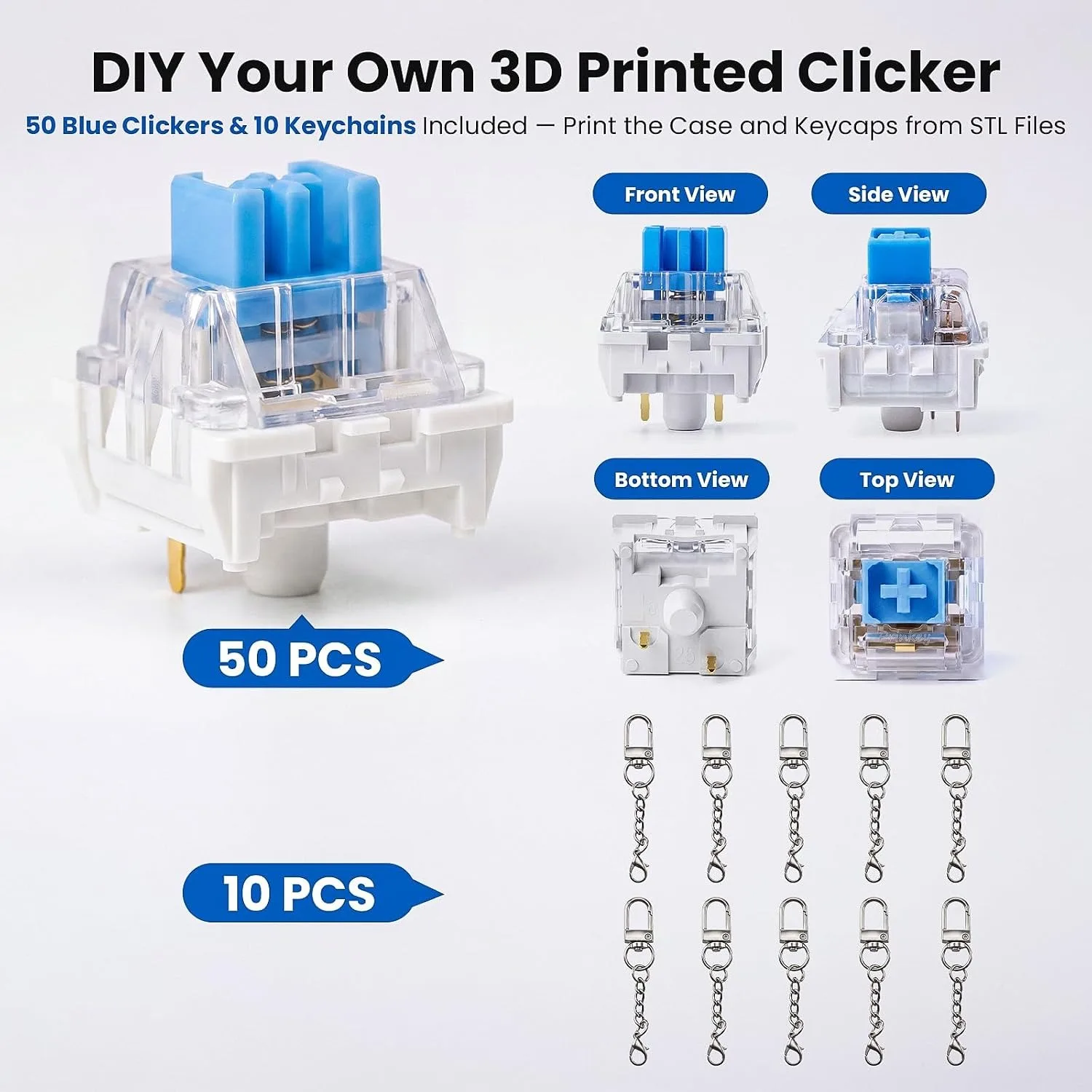 Tastatur-Clicker für 3D-Drucke, knackige Klicks, robuste 3-Pin-Schalter für mechanische Tastaturen, geeignet für 3D-gedruckte Fidgets. – Detail 5