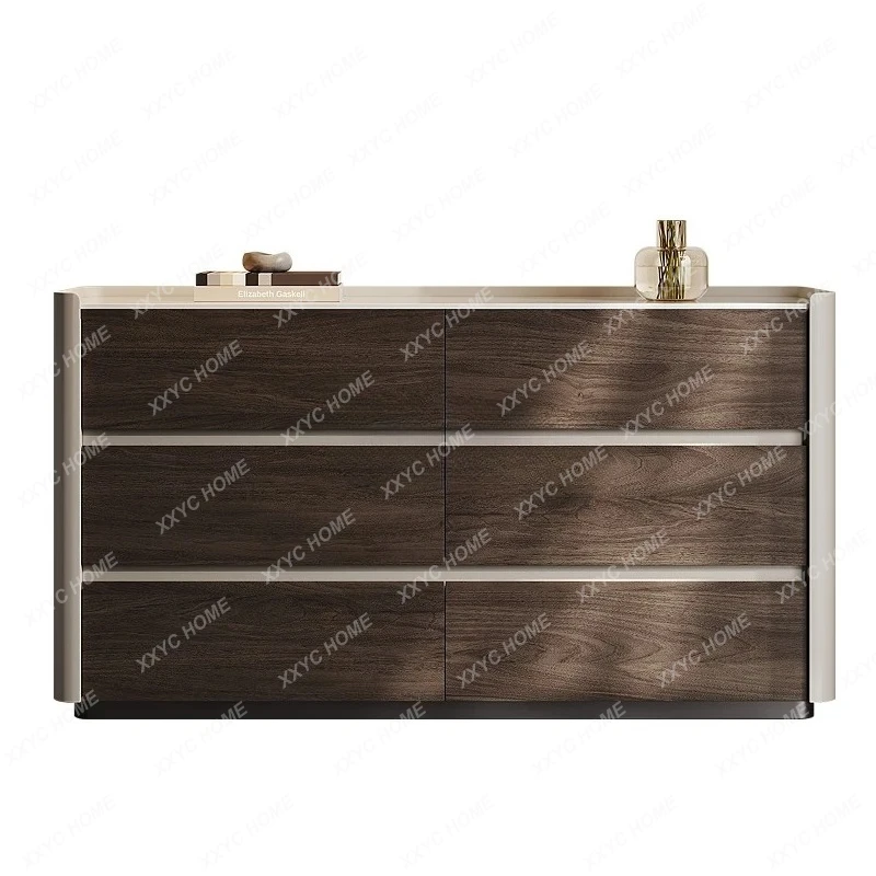 A New solid wood six-chest cabinet household multi-functional storage living room entrance storage cabinet