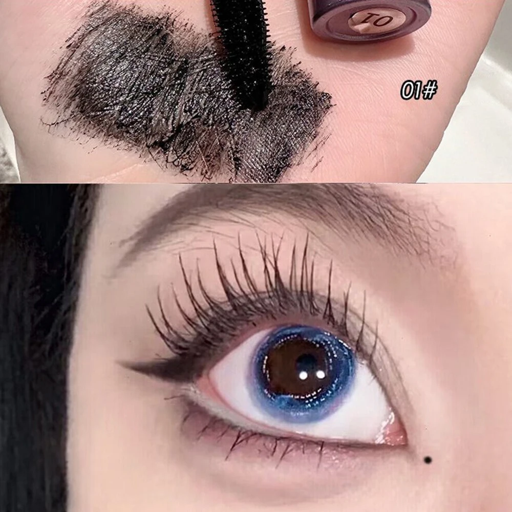 Waterproof 4D Silk Fiber Mascara Lengthening Lasting Curling Non-smudge Black Brown Mascara Thick Eyelash Eyes Makeup Comestics